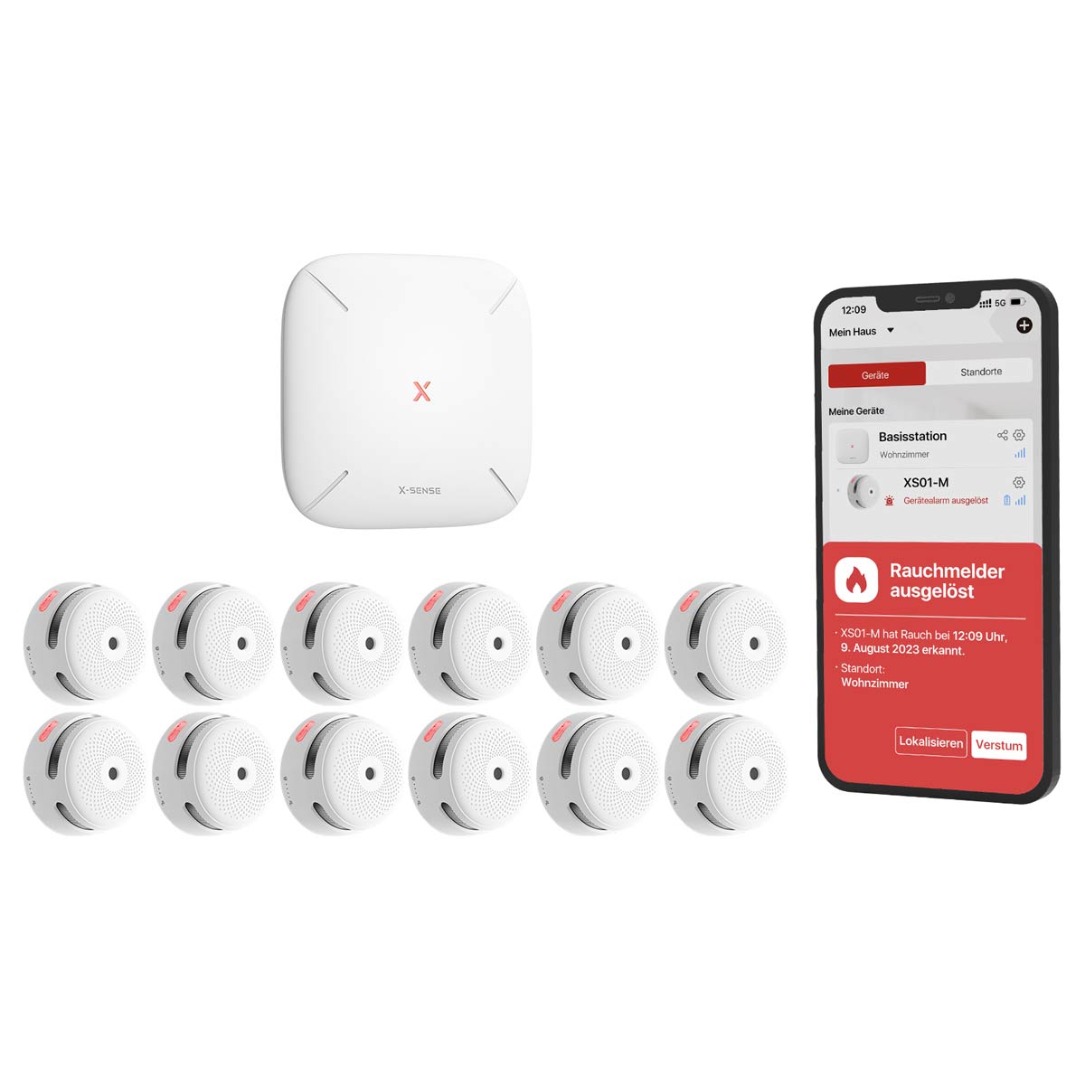 X-Sense FS121 Rauchmelder Set – 12x vernetzt mit App & WLAN