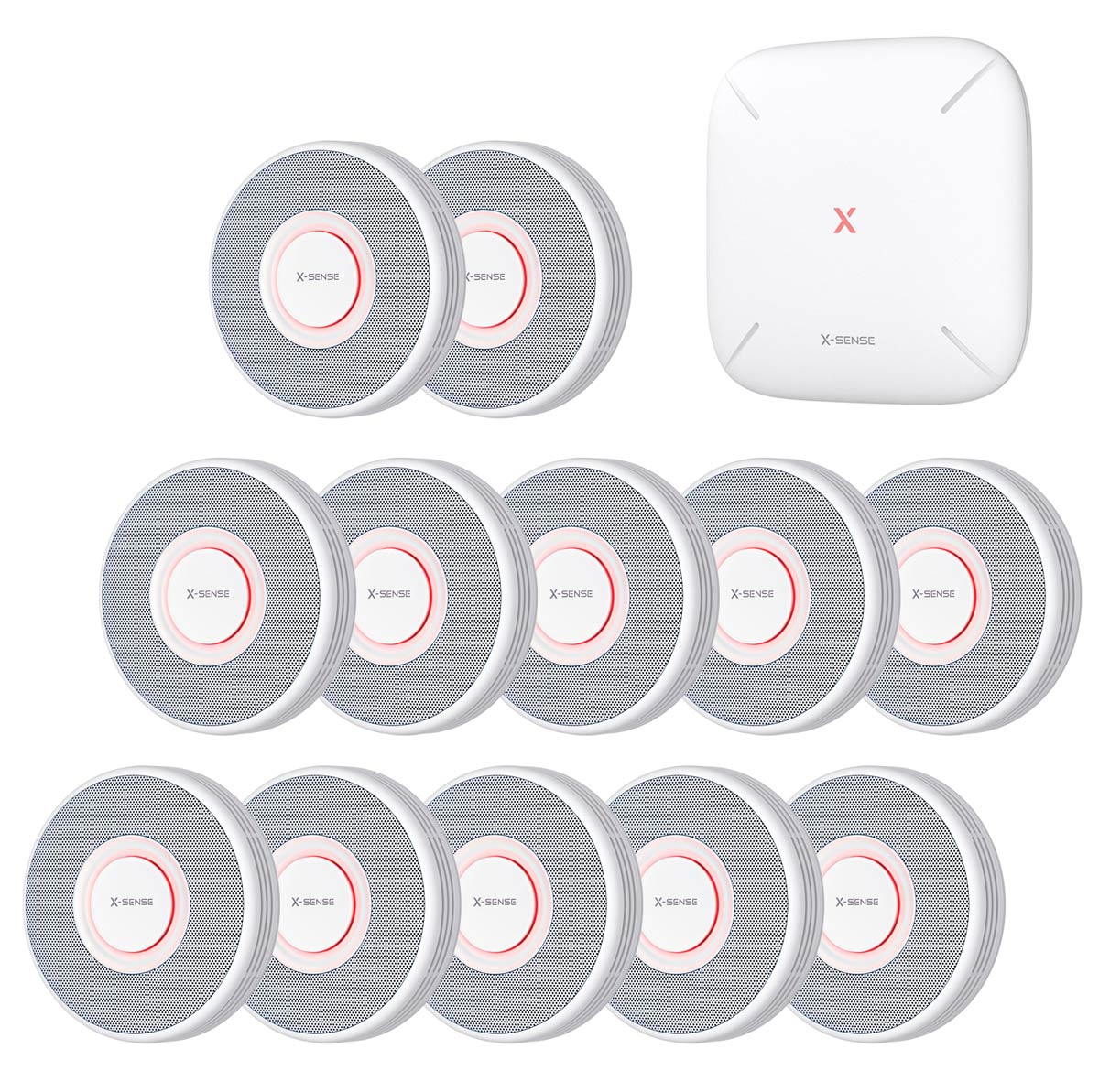 X-Sense XS0B-MR121 Rauchmelder Set (12x XS0B-MR + Gateway)