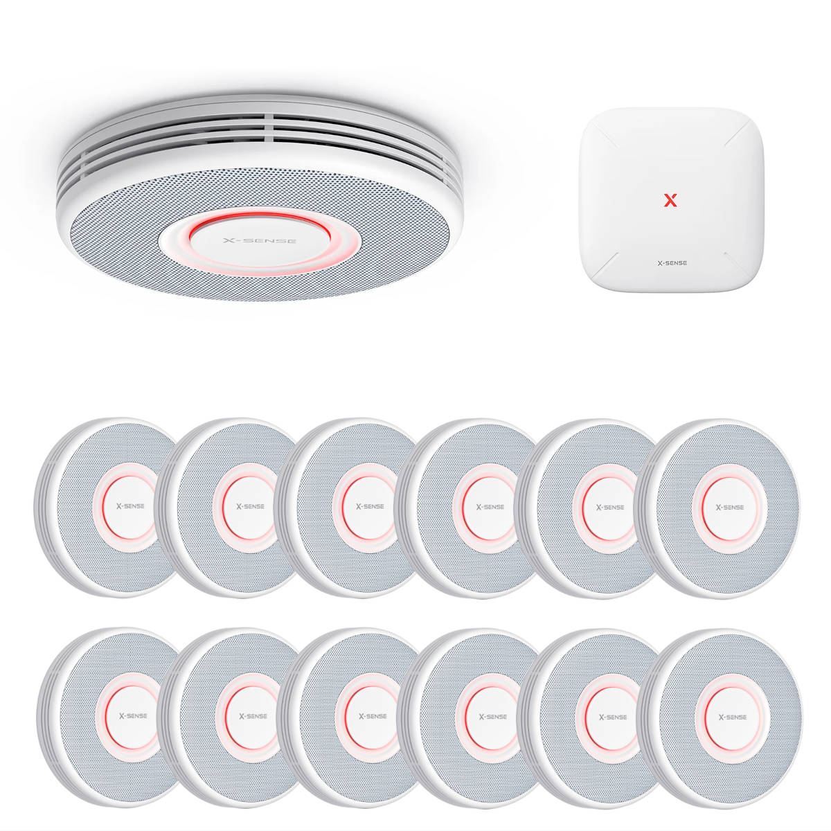 X-Sense XS0B-MR121 Rauchmelder Set (12x XS0B-MR + Gateway)