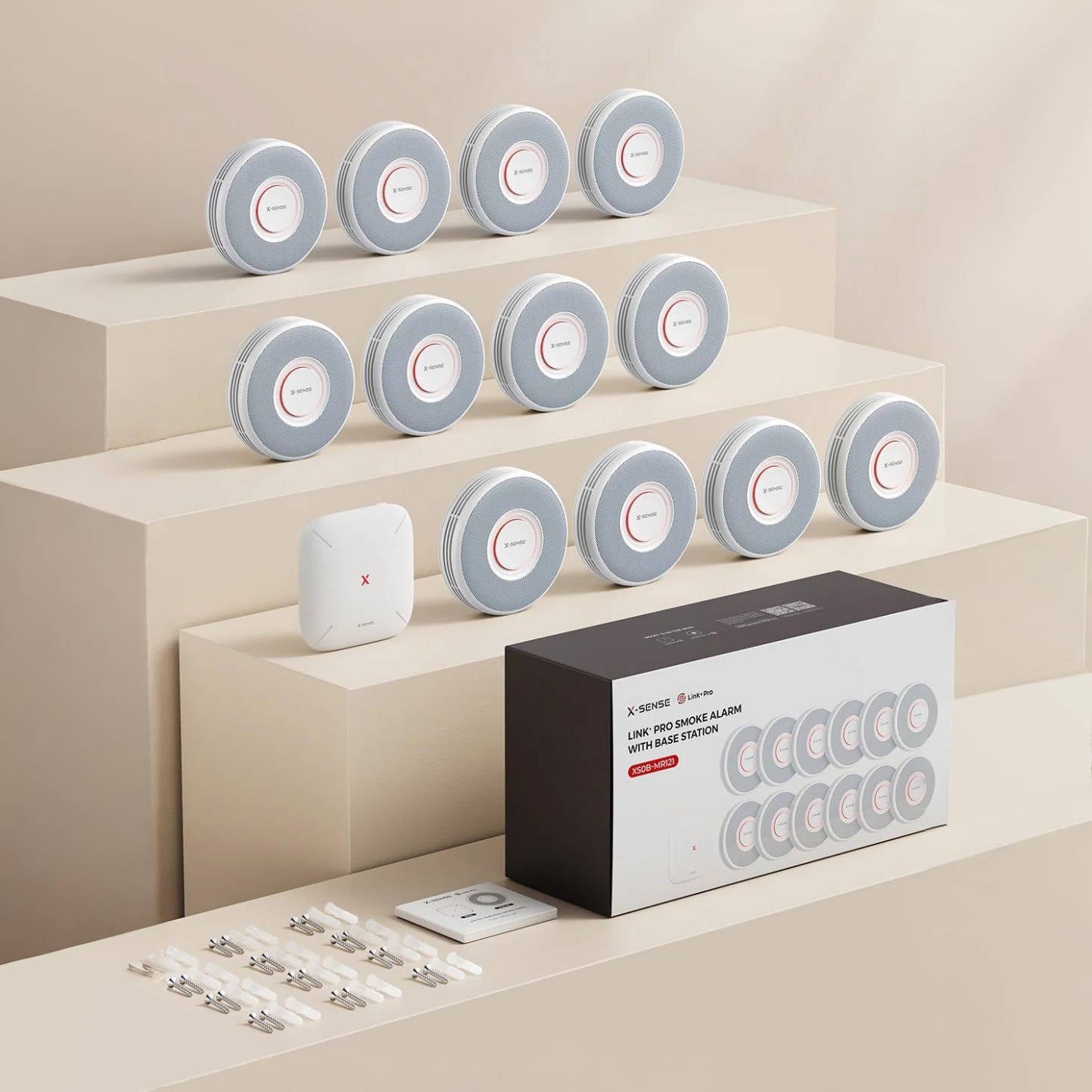 X-Sense XS0B-MR121 Rauchmelder Set (12x XS0B-MR + Gateway)