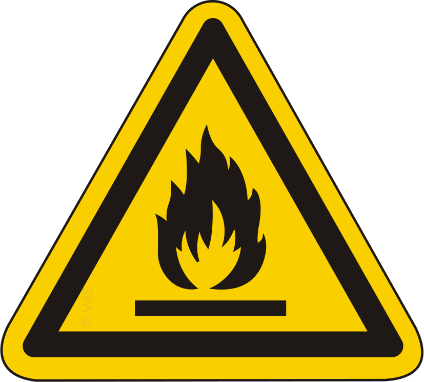 Warnschild "Feuergefährliche Stoffe" – ISO 7010 W 021