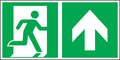 Rettungswegschild geradeaus ISO 7010 E002 + E005