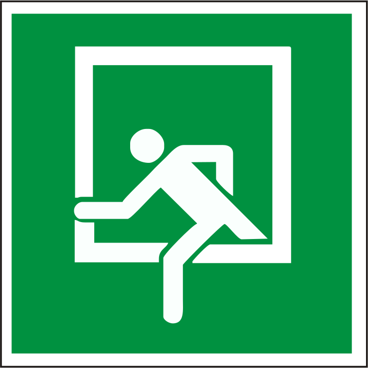 Rettungsfenster Schild DIN 4844-2 E019