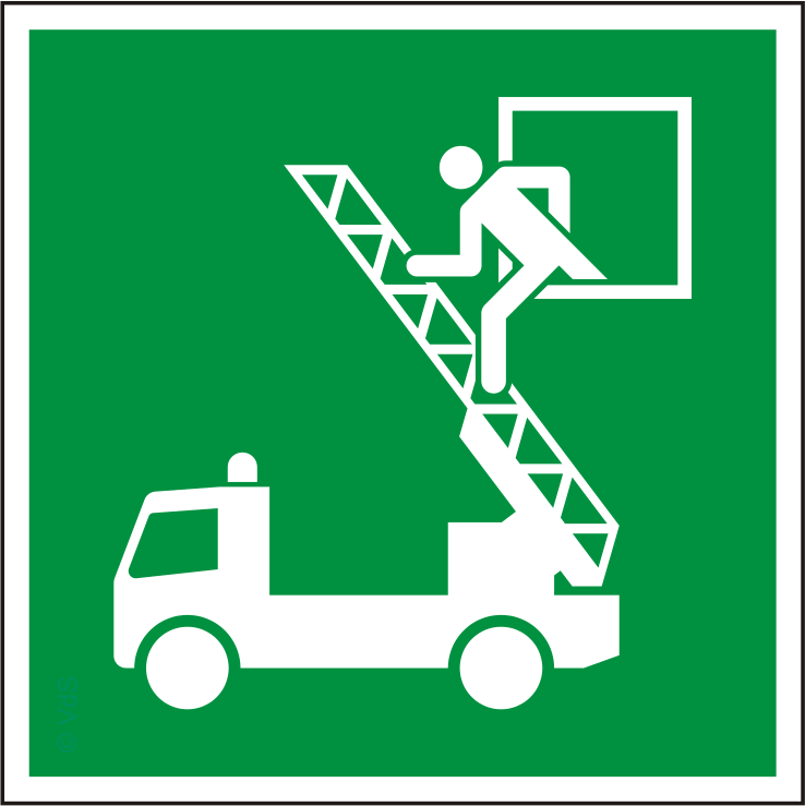 Rettungsfenster Schild ISO 7010 E017