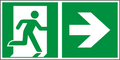 Rettungswegschild rechts ISO 7010 E002 + E005